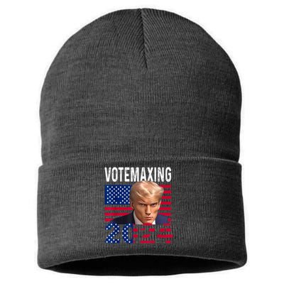 Votemaxing 2024 Looksmaxxing Funny Sustainable Knit Beanie