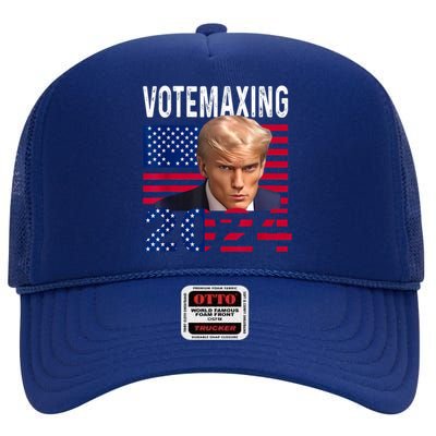 Votemaxing 2024 Looksmaxxing Funny High Crown Mesh Back Trucker Hat