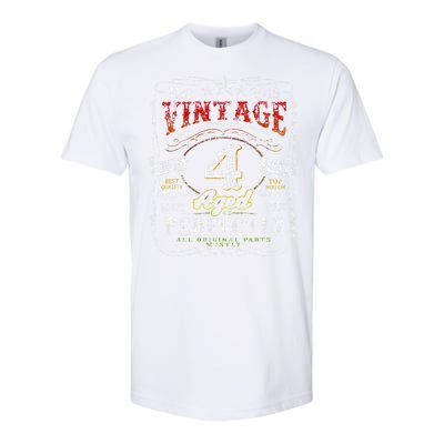 Vintage 2019 Limited Edition 4 Year Old 4th Birthdays Softstyle CVC T-Shirt