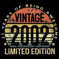 Vintage 2002 Limited Edition 21 Year Old Gifts 21st Birthday Womens T-Shirt