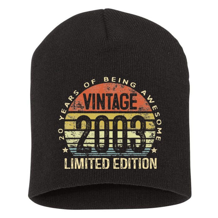 Vintage 2003 Limited Edition 20 Year Old Gifts 20th Birthday Short Acrylic Beanie