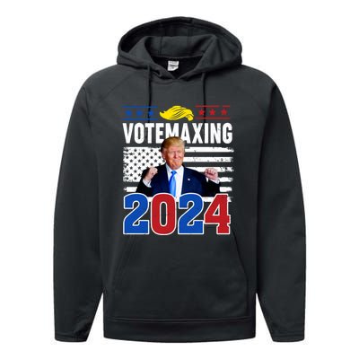 Votemaxing 2024 Looksmaxxing Funny Performance Fleece Hoodie