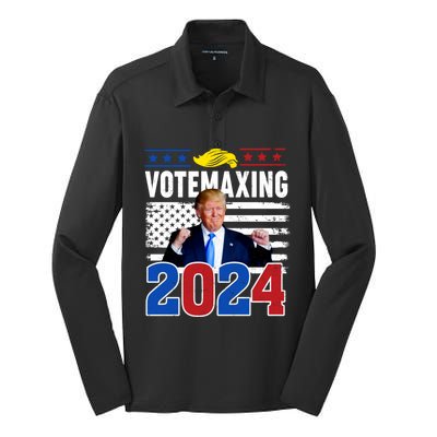 Votemaxing 2024 Looksmaxxing Funny Silk Touch Performance Long Sleeve Polo