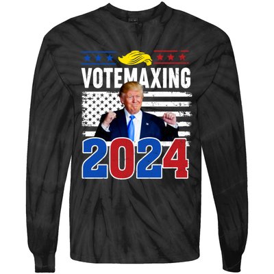 Votemaxing 2024 Looksmaxxing Funny Tie-Dye Long Sleeve Shirt