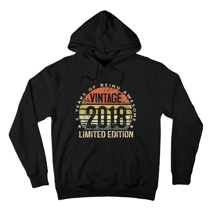 Vintage 2018 Limited Edition 5 Year Old Gifts 5th Birthday Hoodie