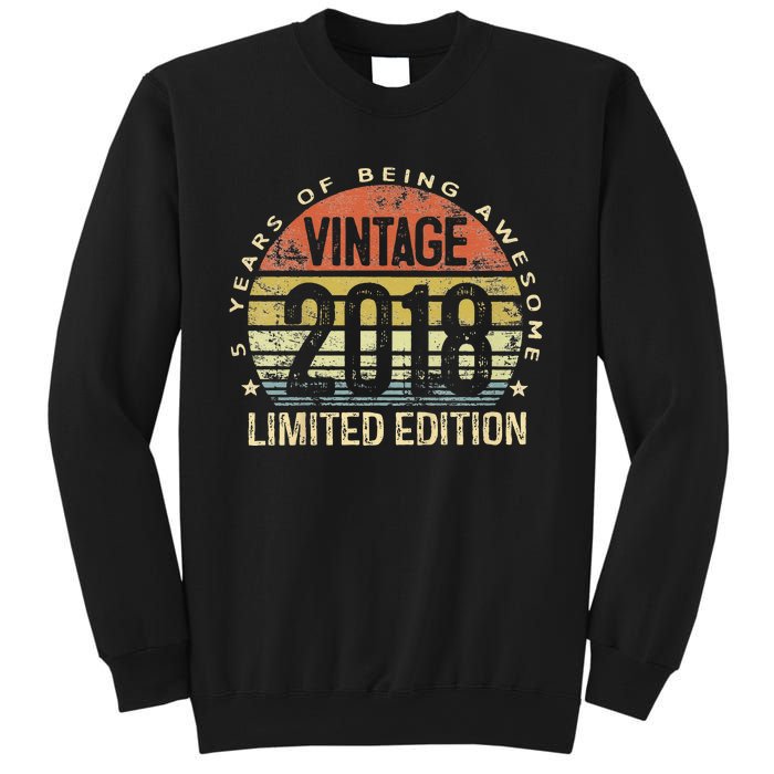 Vintage 2018 Limited Edition 5 Year Old Gifts 5th Birthday Sweatshirt