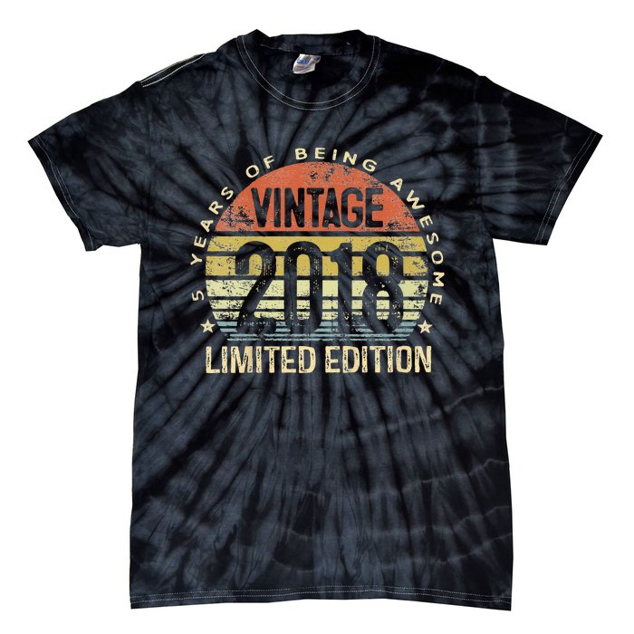 Vintage 2018 Limited Edition 5 Year Old Gifts 5th Birthday Tie-Dye T-Shirt