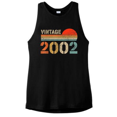 Vintage 2002 Made In 2002 21st Birthday Gift 21 Year Old Ladies PosiCharge Tri-Blend Wicking Tank