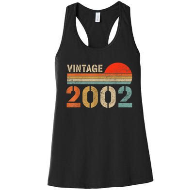 Vintage 2002 Made In 2002 21st Birthday Gift 21 Year Old Women's Racerback Tank