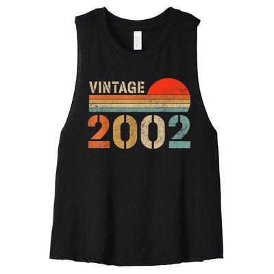 Vintage 2002 Made In 2002 21st Birthday Gift 21 Year Old Women's Racerback Cropped Tank