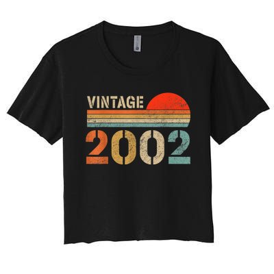 Vintage 2002 Made In 2002 21st Birthday Gift 21 Year Old Women's Crop Top Tee