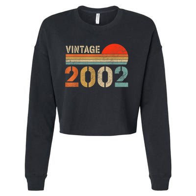 Vintage 2002 Made In 2002 21st Birthday Gift 21 Year Old Cropped Pullover Crew