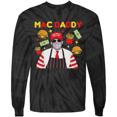 Vance 2024 Makes French Fries Funny Trump Fries Making Fries Mac Daddy Tie-Dye Long Sleeve Shirt