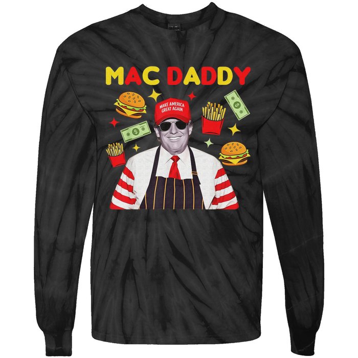 Vance 2024 Makes French Fries Funny Trump Fries Making Fries Mac Daddy Tie-Dye Long Sleeve Shirt