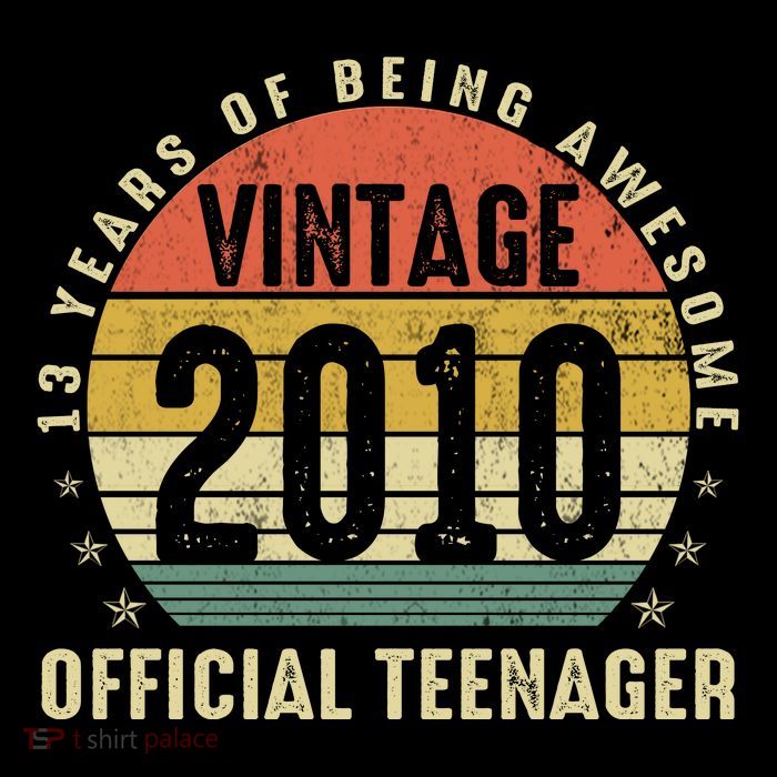Vintage 2010 Official Teenager 13th Birthday Gifts 13 Yr Old Tall T-Shirt