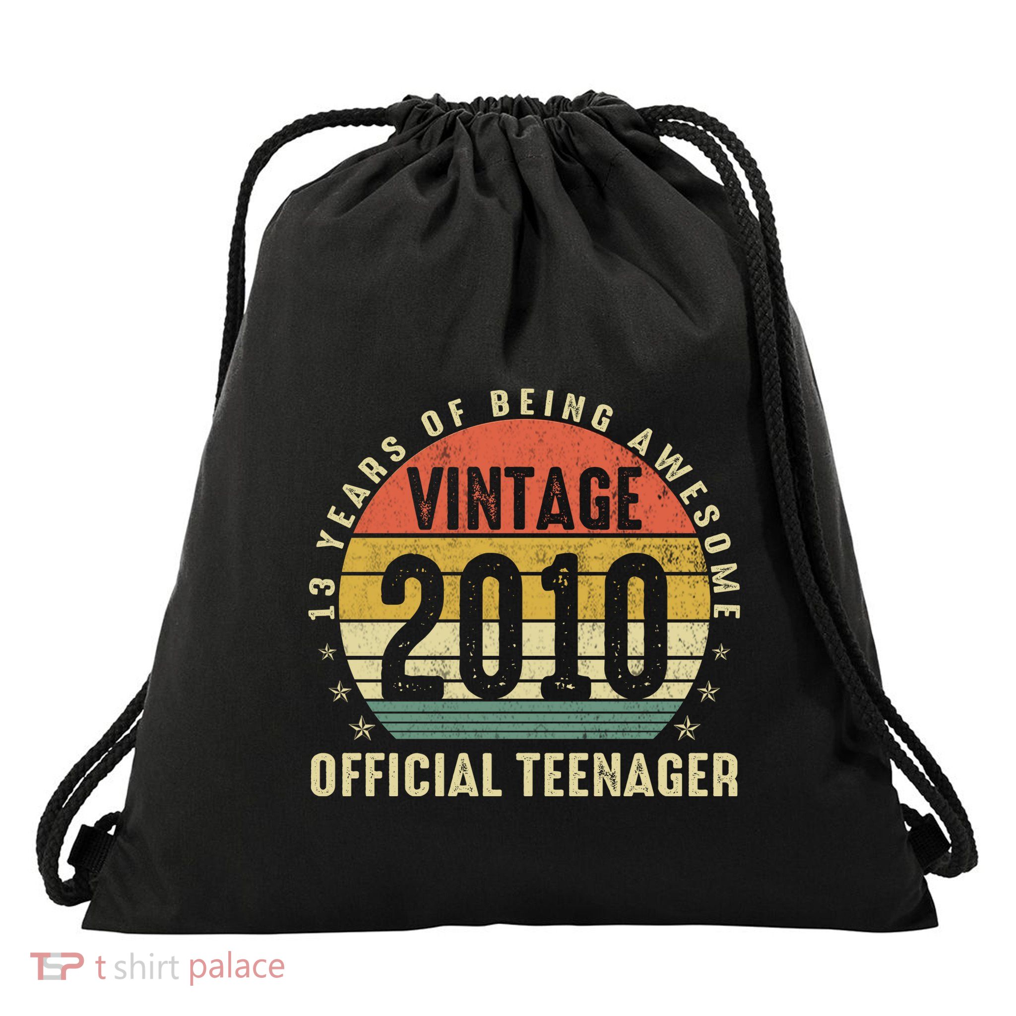 Vintage 2010 Official Teenager 13th Birthday Gifts 13 Yr Old Drawstring Bag