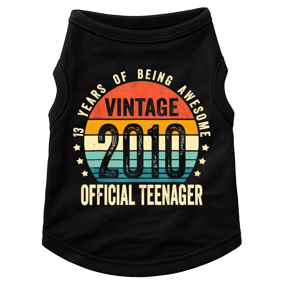 Vintage 2010 Official Teenager 13th Birthday Gifts 13 Yr Old Doggie Tank