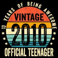 Vintage 2010 Official Teenager 13th Birthday Gifts 13 Yr Old Womens Tank Top