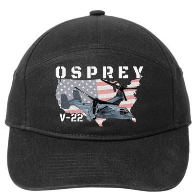 V 22 Osprey Tiltrotor Military Aircraft Helicopter MV 22 7-Panel Snapback Hat