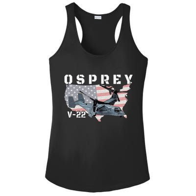 V 22 Osprey Tiltrotor Military Aircraft Helicopter MV 22 Ladies PosiCharge Competitor Racerback Tank
