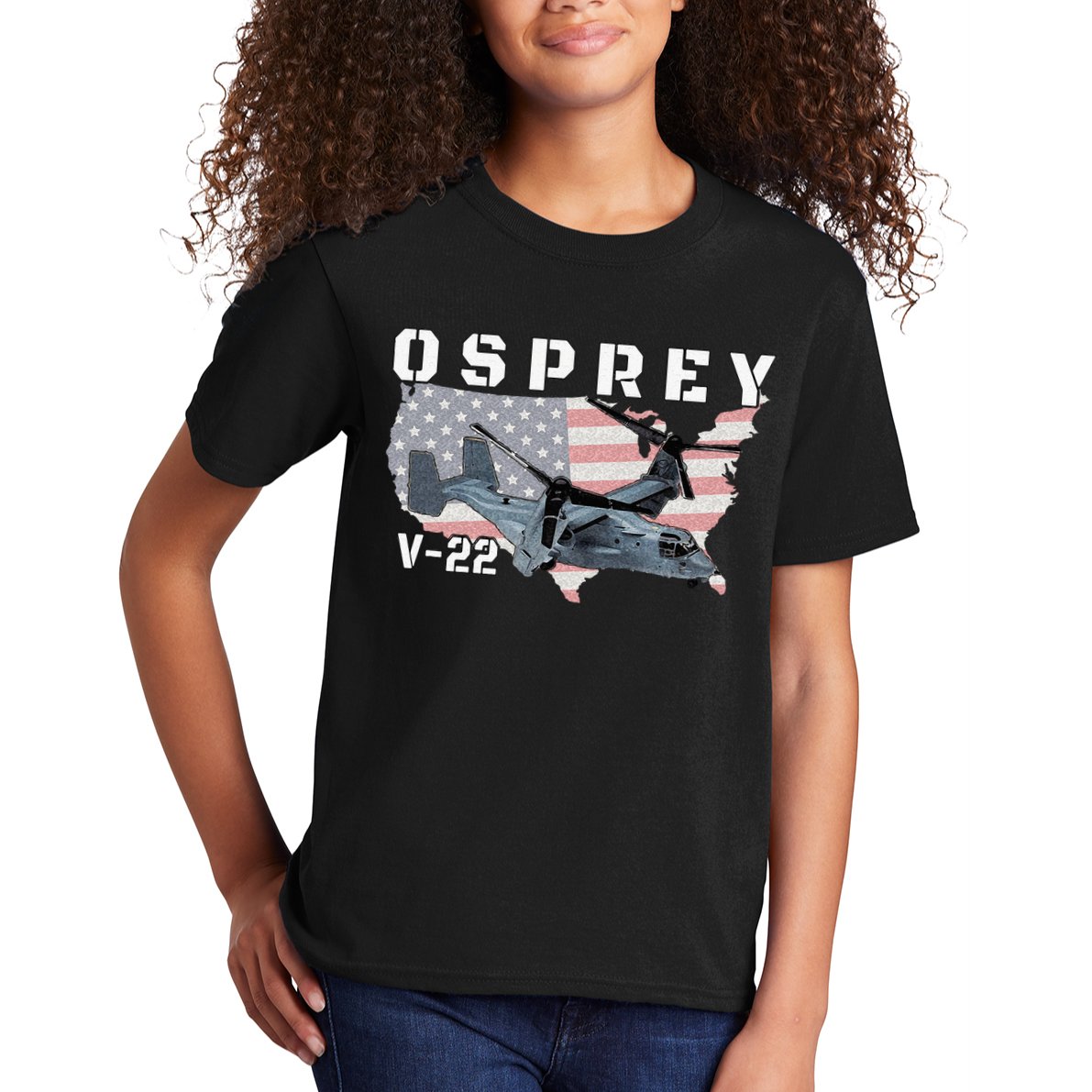 V 22 Osprey Tiltrotor Military Aircraft Helicopter MV 22 Kids T-Shirt