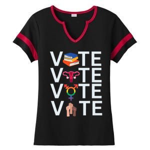 Vote 2024 Presidential Election Human Rights & Lgbtq Ladies Halftime Notch Neck Tee