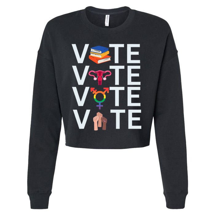 Vote 2024 Presidential Election Human Rights & Lgbtq Cropped Pullover Crew