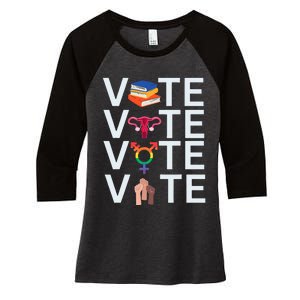 Vote 2024 Presidential Election Human Rights & Lgbtq Women's Tri-Blend 3/4-Sleeve Raglan Shirt