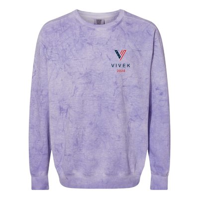 Vivek 2024 Pocket Print Logo Colorblast Crewneck Sweatshirt