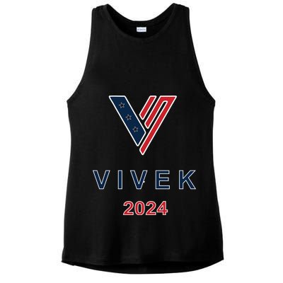Vivek 2024 Pocket Print Logo Ladies PosiCharge Tri-Blend Wicking Tank