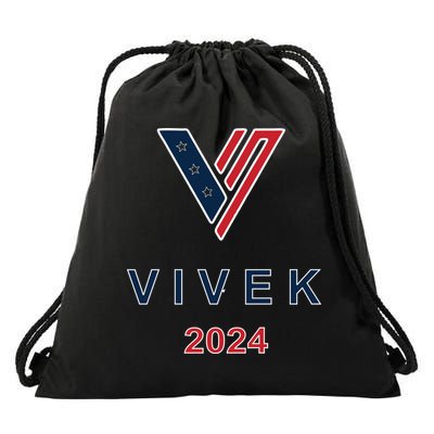 Vivek 2024 Pocket Print Logo Drawstring Bag