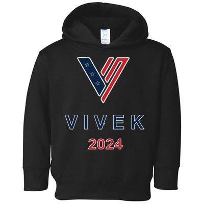 Vivek 2024 Pocket Print Logo Toddler Hoodie