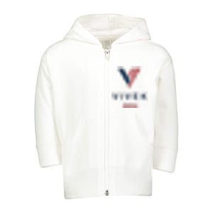 Vivek 2024 Pocket Print Logo Toddler Zip Fleece Hoodie