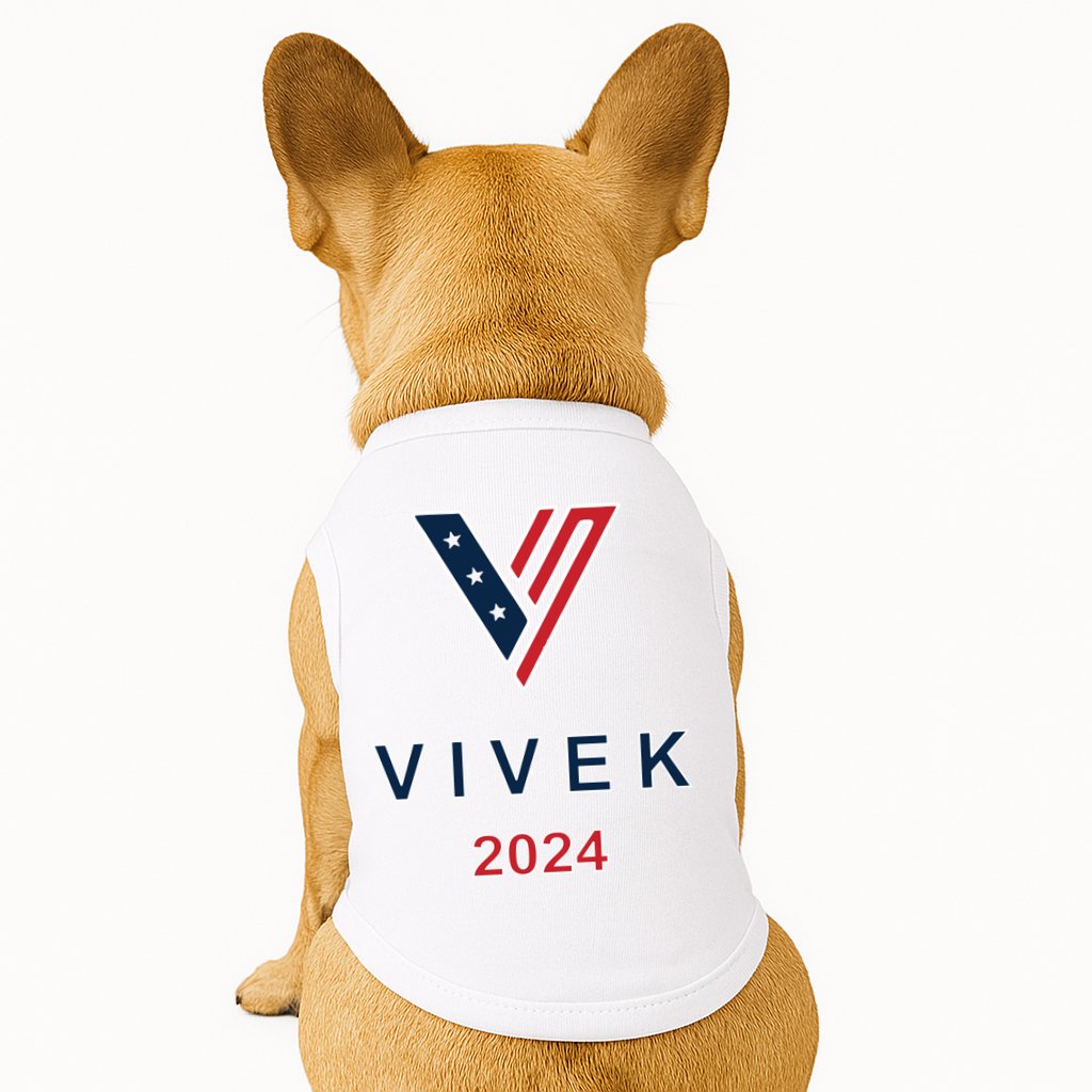 Vivek 2024 Pocket Print Logo Doggie Tank