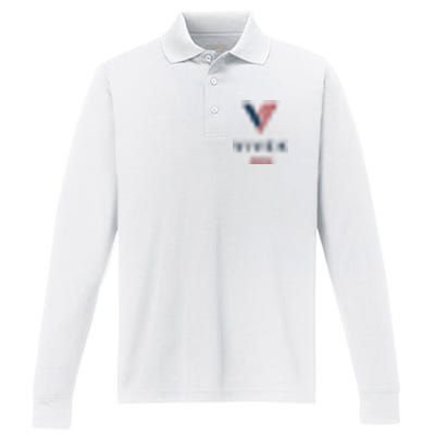 Vivek 2024 Pocket Print Logo Performance Long Sleeve Polo