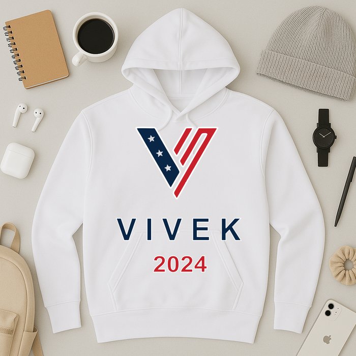 Vivek 2024 Pocket Print Logo Hoodie