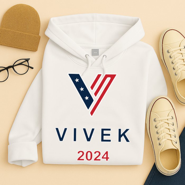 Vivek 2024 Pocket Print Logo Hoodie