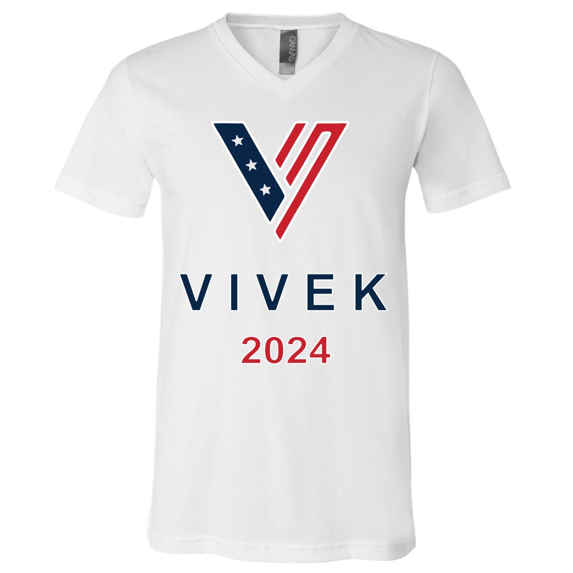 Vivek 2024 Pocket Print Logo V-Neck T-Shirt