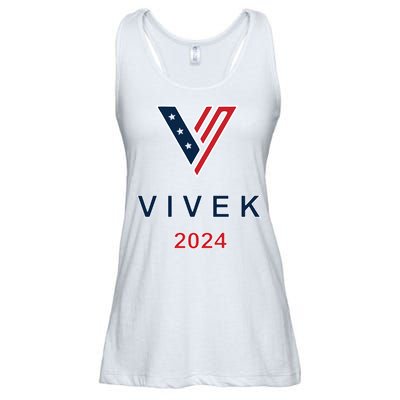 Vivek 2024 Pocket Print Logo Ladies Essential Flowy Tank