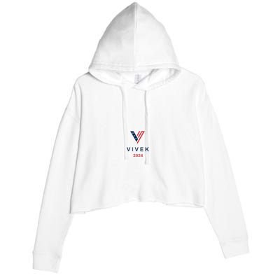 Vivek 2024 Pocket Print Logo Crop Fleece Hoodie