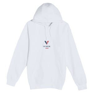 Vivek 2024 Pocket Print Logo Premium Pullover Hoodie