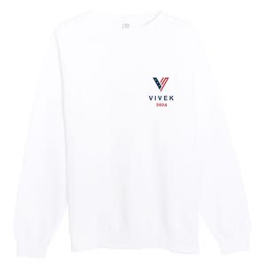 Vivek 2024 Pocket Print Logo Premium Crewneck Sweatshirt