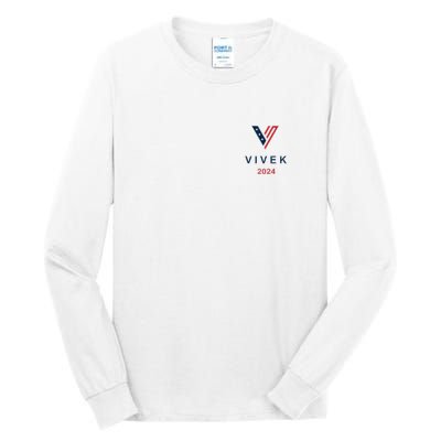 Vivek 2024 Pocket Print Logo Tall Long Sleeve T-Shirt