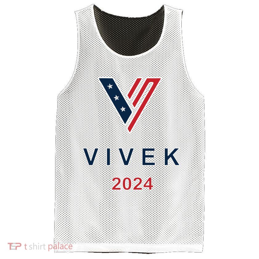 Vivek 2024 Pocket Print Logo Mesh Reversible Basketball Jersey Tank