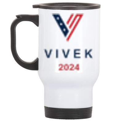 Vivek 2024 Pocket Print Logo Stainless Steel Travel Mug