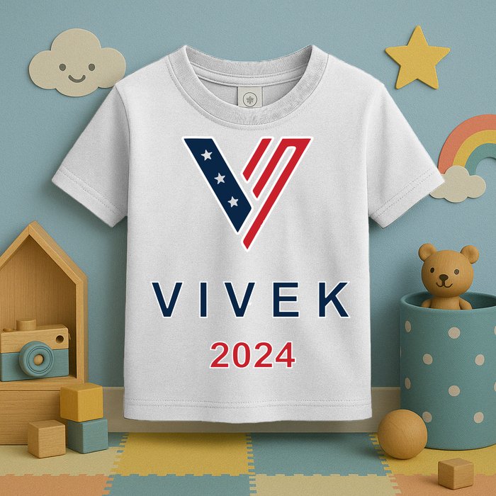 Vivek 2024 Pocket Print Logo Toddler T-Shirt