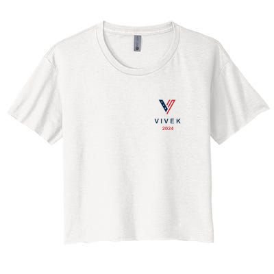 Vivek 2024 Pocket Print Logo Women's Crop Top Tee