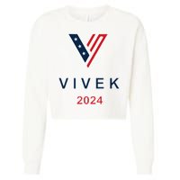Vivek 2024 Pocket Print Logo Cropped Pullover Crew