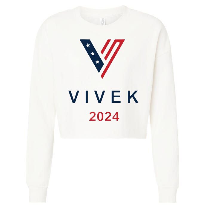 Vivek 2024 Pocket Print Logo Cropped Pullover Crew