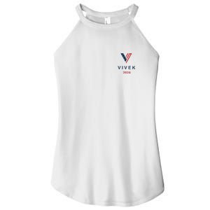 Vivek 2024 Pocket Print Logo Women's Perfect Tri Rocker Tank